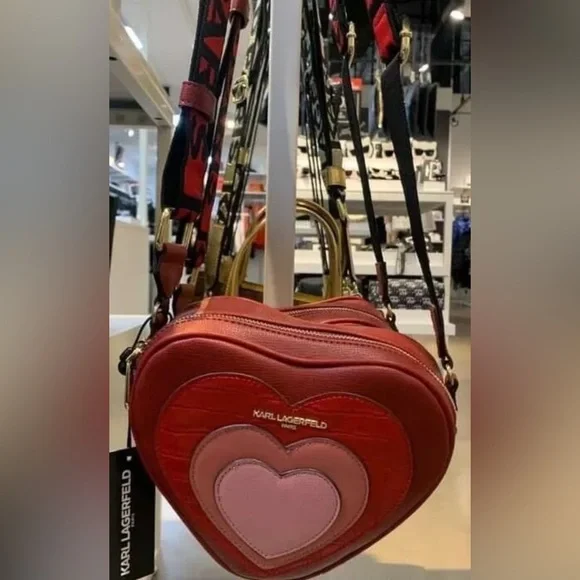 Karl Lagerfeld Red and Pink Heart-Shaped Women's Bag - Picture 4 of 4